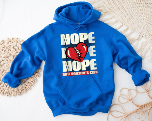 Nope Broken Heart Sarcastic Anti-Valentines T-Shirt