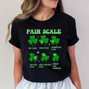 Pain Scale Shamrock Funny Nurse Patrick's Day ICU Nurse T-Shirt