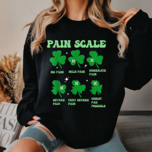 Pain Scale Shamrock Funny Nurse Patrick's Day ICU Nurse T-Shirt