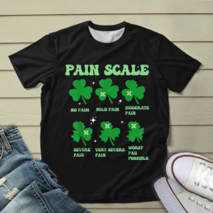 Pain Scale Shamrock Funny Nurse Patrick's Day ICU Nurse T-Shirt