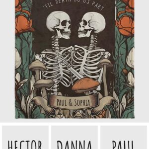 Till Death Do Us Part Personalized Skull Couple Blanket Gift On Valentines Day