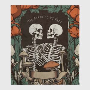 Till Death Do Us Part Personalized Skull Couple Blanket Gift On Valentines Day