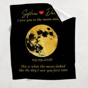 I Love You To The Moon And Back Personalized Couple Blanket Gift On Valentines Day