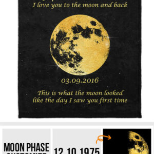 I Love You To The Moon And Back Personalized Couple Blanket Gift On Valentines Day