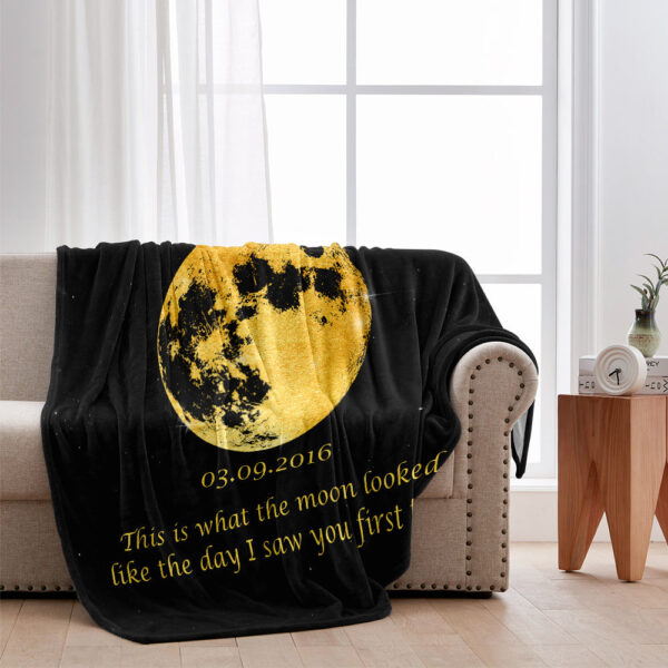 I Love You To The Moon And Back Personalized Couple Blanket Gift On Valentines Day