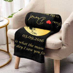 I Love You To The Moon And Back Personalized Couple Blanket Gift On Valentines Day