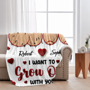 I Want To Grow Old With You Personalized Naughty Couple Blanket Gift On Valentines Day