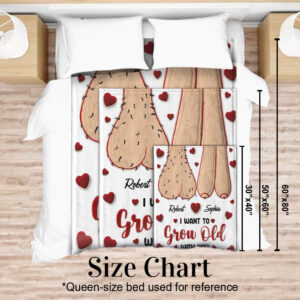 I Want To Grow Old With You Personalized Naughty Couple Blanket Gift On Valentines Day