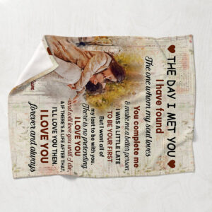 The Day I Met You Personalized Couple Blanket Gift On Valentines Day