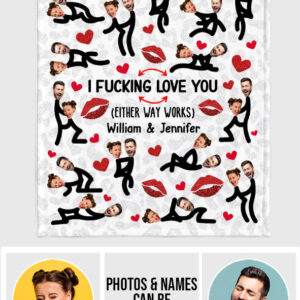 I Fucking Love You Funny Photo Inserted Couple Blanket Naughty Couple Blanket Gift On Valentines Day