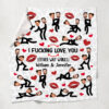 I Fucking Love You Funny Photo Inserted Couple Blanket Naughty Couple Blanket Gift On Valentines Day