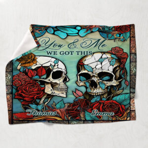 Skull Couple Personalized Blanket You & Me We Got This