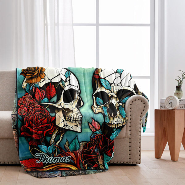 Skull Couple Personalized Blanket You & Me We Got This