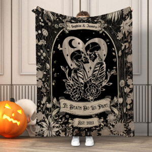 Till Death Do Us Part Personalized Skull Blanket Gift On Valentines Day Birthday Anniversary