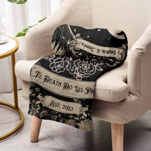 Till Death Do Us Part Personalized Skull Blanket Gift On Valentines Day Birthday Anniversary