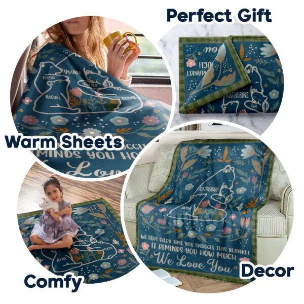 Mama Bear We Hope Every Time You Snuggle This Blanket Personalized Fleece Blanket Mothers Day Gift