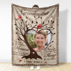 Custom Photo Memorial You Left Me Beautiful Memories Personalized Blanket Keepsake Custom Photo