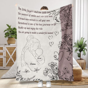 Ten Little Fingers And Ten Little Toes Personalized Mother Blanket Mother's Day Gifts