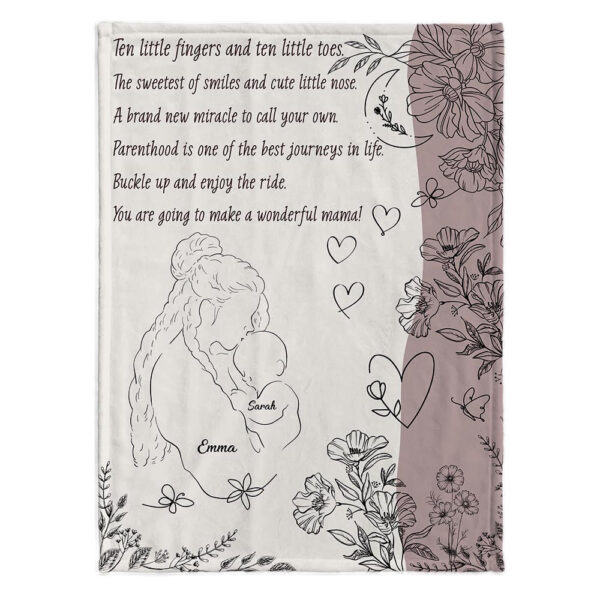 Ten Little Fingers And Ten Little Toes Personalized Mother Blanket Mother's Day Gifts