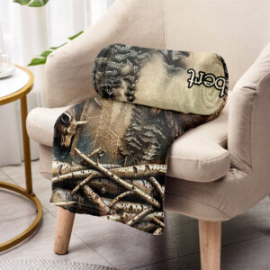 Deer Hunting Personalized Blanket Gift For Hunter Hunting Lover On Fathers Day Birthday Anniversary