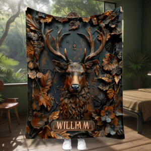 Stunning Deer Personalized Hunting Blanket Gift For Hunter Hunting Lover On Fathers Day Birthday Anniversary