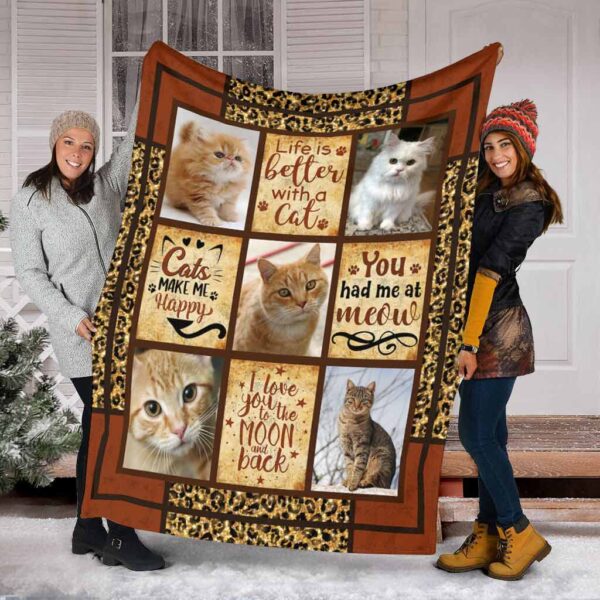 Cat Lover Personalized Blanket Photo Cat Blanket Gift For Cat Lover Cat Mom Cat Dad