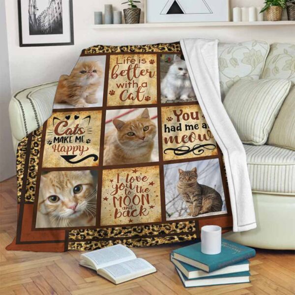 Cat Lover Personalized Blanket Photo Cat Blanket Gift For Cat Lover Cat Mom Cat Dad