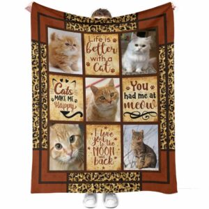 Cat Lover Personalized Blanket Photo Cat Blanket Gift For Cat Lover Cat Mom Cat Dad