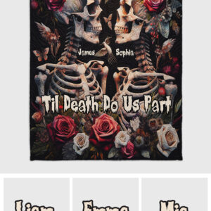 Til Death Do Us Part Personalized Skull Couple Blanket Gift On Valentines Day Birthday Anniversary