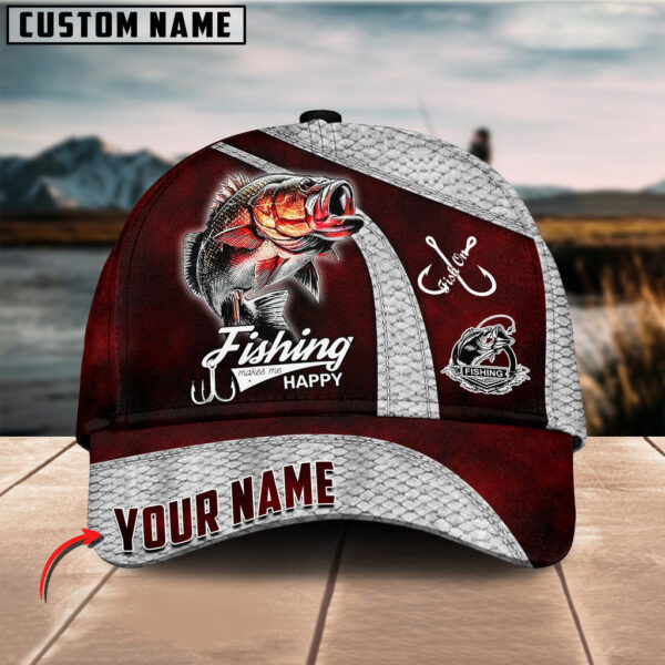 Personalized Fishing Classic Red Cap Gift For Fisherman On Fathers Day Birthday