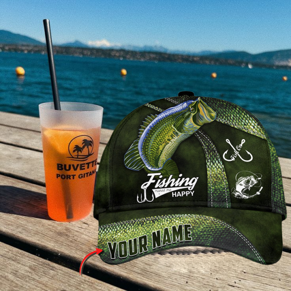 Personalized Largemouth Bass Fishing Classic Cap Gift For Fisherman On Fathers Day Birthday