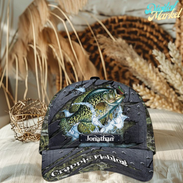 Crappie Fishing Personalized Cap Gift For Fisherman On Fathers Day Birthday