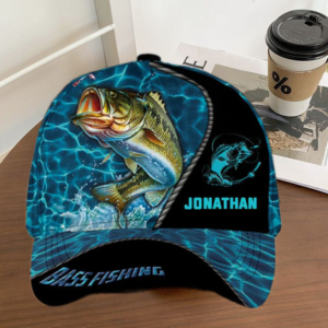 Personalized Fishing Water Blue Cap Gift For Fisherman On Fathers Day Birthday