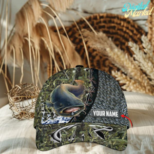 Catfish Fishing Personalized Cap Gift For Fisherman On Fathers Day Birthday