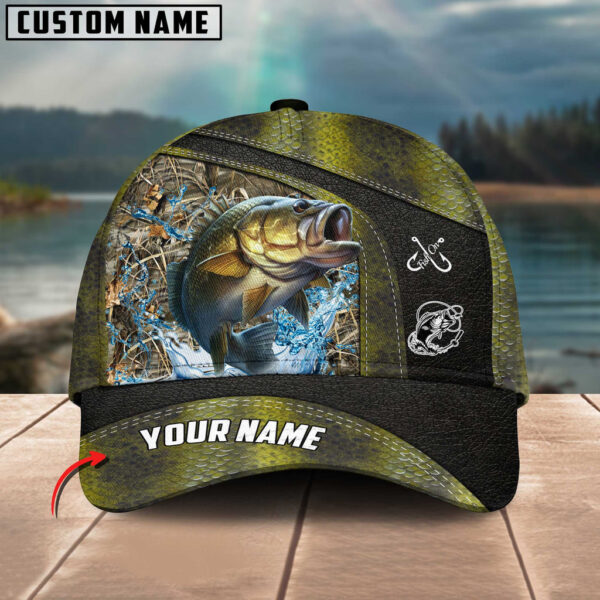 Bass Fishing Personalized Name Blue 3D Classic Cap