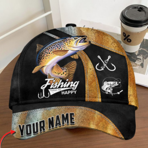 Personalized Trout Fishing Cap Gift For Fisherman On Fathers Day Birthday