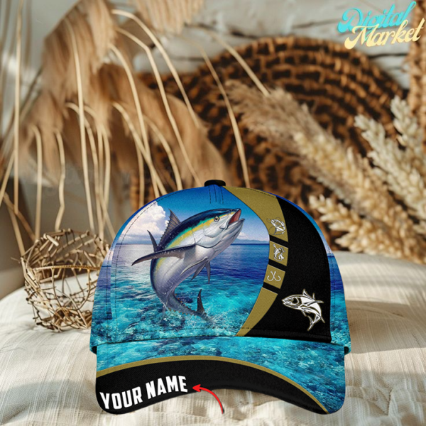 Personalized Tuna Fishing Water Pattern Classic 3D Cap