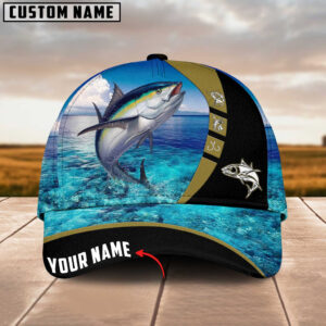 Personalized Tuna Fishing Water Pattern Classic 3D Cap