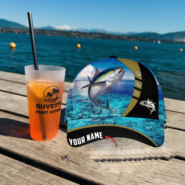 Personalized Tuna Fishing Water Pattern Classic 3D Cap