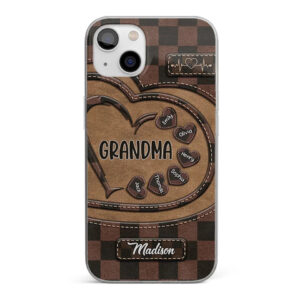 Grandma’s Love Is The Heart Of Our Family - Family Personalized Custom Clear Phone Case - Gift For Mom, Grandma