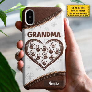 Grandkids Fill The Space In Your Heart Gift For Mom, Grandma Personalized Phone Case