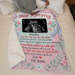 Custom Photo Your Little Kicks Are My Favorite Hugs Family Personalized Blanket Baby Shower Gift, Gift For First Mom