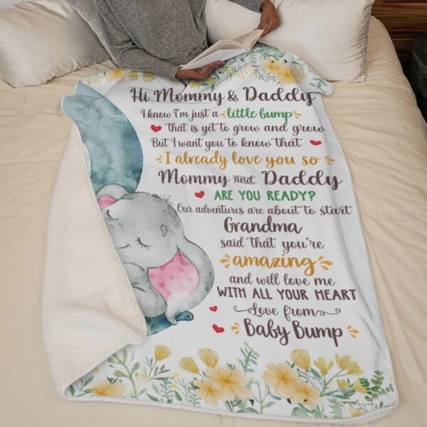 Our Adventures Are About To Start Family Personalized Blanket Baby Shower Gift, Gift For First Mom