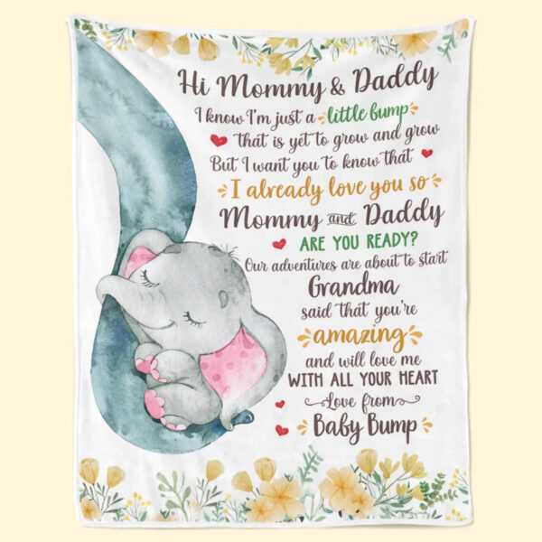 Our Adventures Are About To Start Family Personalized Blanket Baby Shower Gift, Gift For First Mom