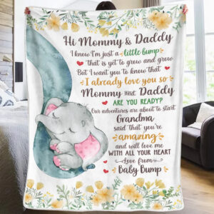 Our Adventures Are About To Start Family Personalized Blanket Baby Shower Gift, Gift For First Mom