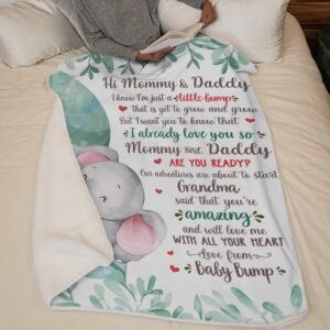 A Tiny Miracle Made Me A Mom Family Personalized Blanket Baby Shower Gift, Gift For First Mom