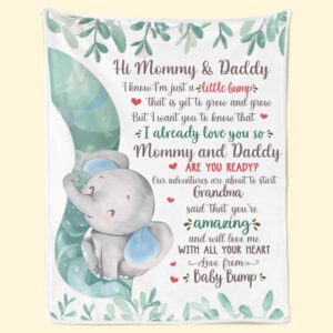 A Tiny Miracle Made Me A Mom Family Personalized Blanket Baby Shower Gift, Gift For First Mom