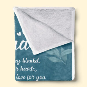 You Can Feel A Hug From Us Family Personalized Blanket Gift For Mom, Grandma