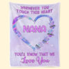 Whenever You Touch This Heart Family Personalized Blanket Gift For Mom, Grandma