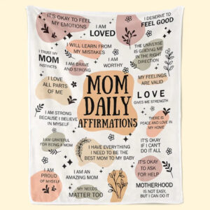 I Love All Parts Of Me Affirmation Personalized Blanket Gift For Mom, Family Members, Yourself